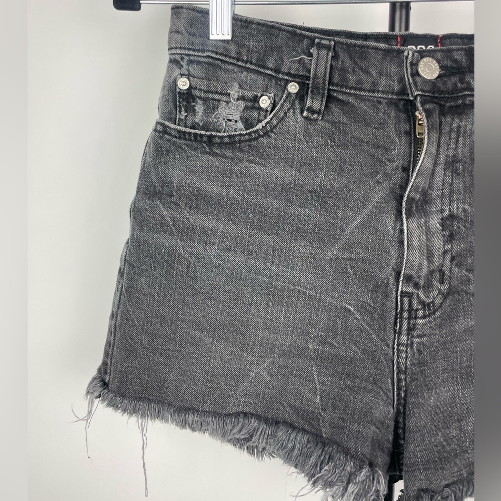 Urban Outfitters BDG‎ Distressed Washed Black Girlfriend High Rise Denim Shorts - Picture 2 of 5
